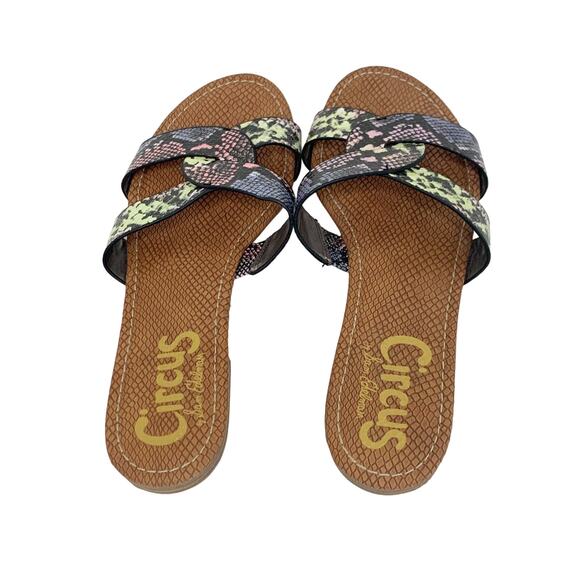 CIRCUS by Sam Edelman Clover Open Toe Casual Sandal Snakeskin Multicolor Sz 8.5 - Picture 4 of 6